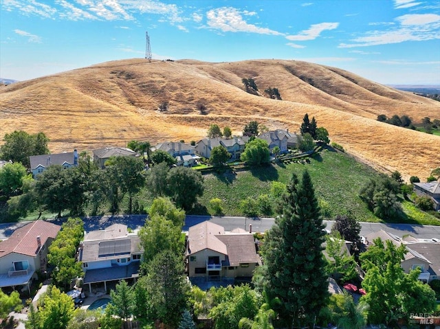 aerial view featuring a mountain view