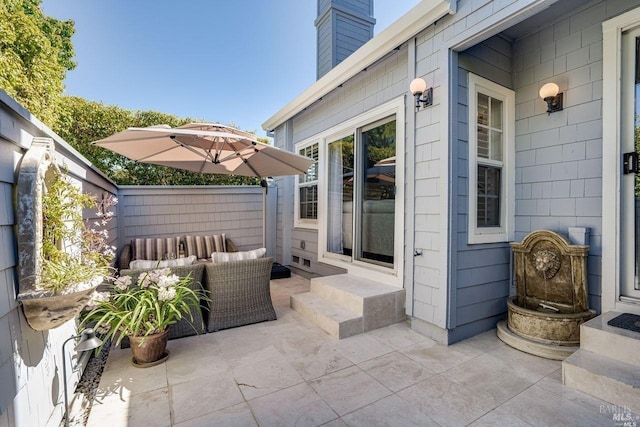 view of patio with outdoor lounge area