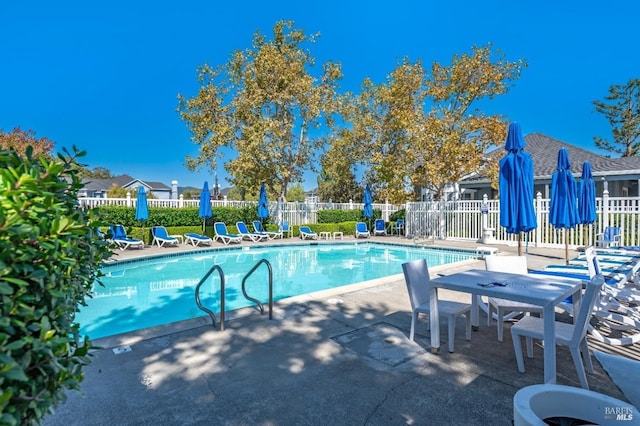 view of pool featuring a patio area