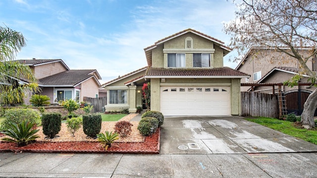 view of property featuring a garage