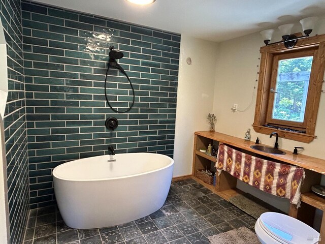 34620 Eureka Hill Rd, Point Arena, CA 95468 - full bath with a freestanding tub and vanity