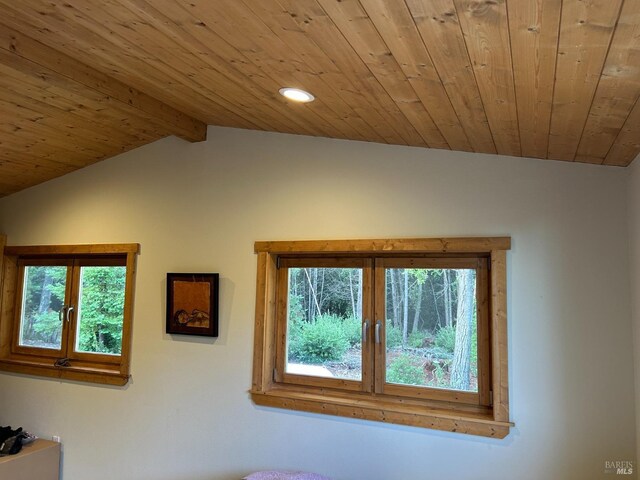 34620 Eureka Hill Rd, Point Arena, CA 95468 - detailed view of wood ceiling with exposed beams and recessed lighting