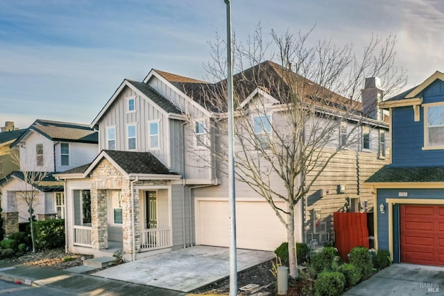 view of front of house with a garage