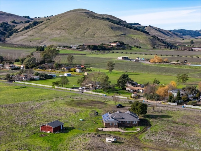 exterior space featuring a mountain view and a rural view