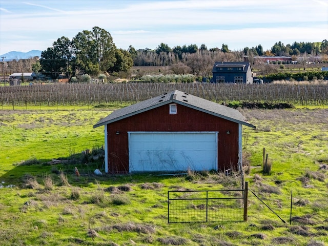 exterior space featuring a mountain view and a rural view