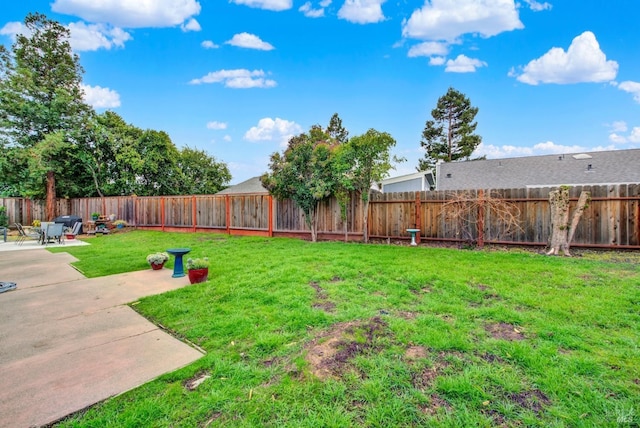 view of yard with a patio