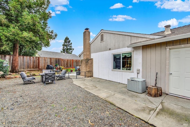 view of patio featuring central AC unit