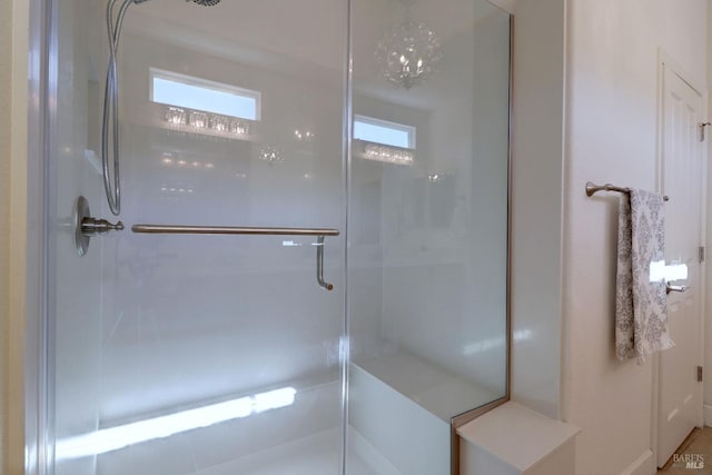 bathroom with an enclosed shower