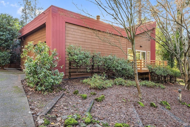 view of yard with a deck