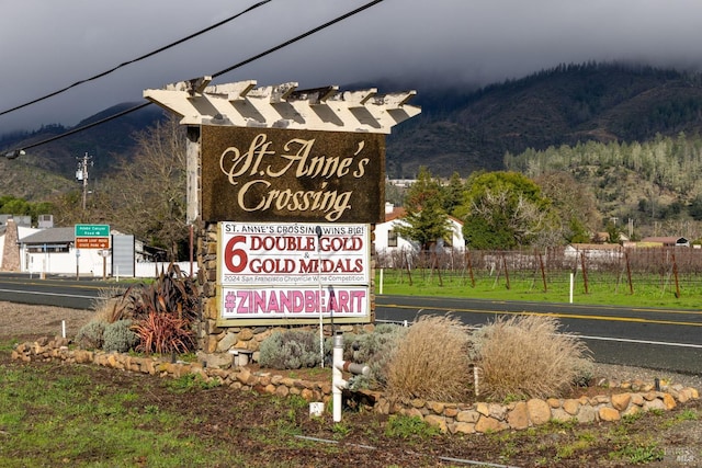 exterior details featuring fence and a mountain view