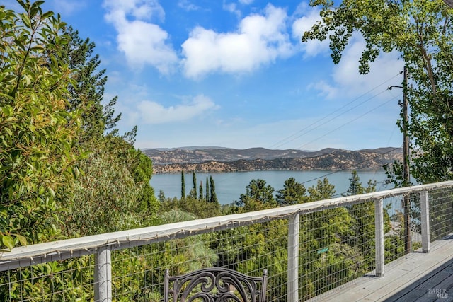 property view of water featuring a mountain view