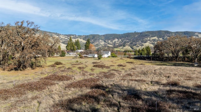 view of mountain feature featuring a rural view