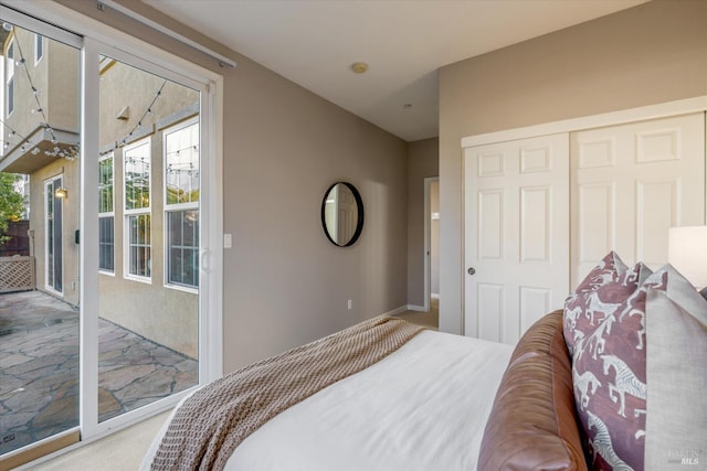 20 Oak Grove Dr, Novato, CA 94949 - bedroom with access to exterior, a closet, and carpet floors
