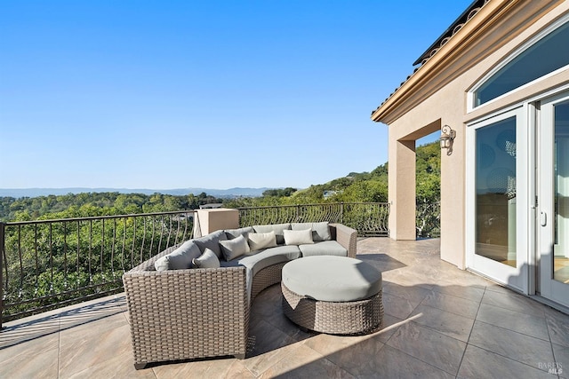 view of patio / terrace with an outdoor living space