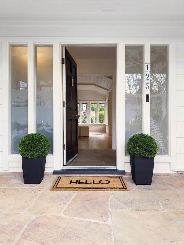 view of doorway to property