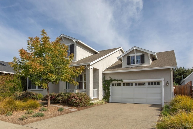 view of front of house with a garage