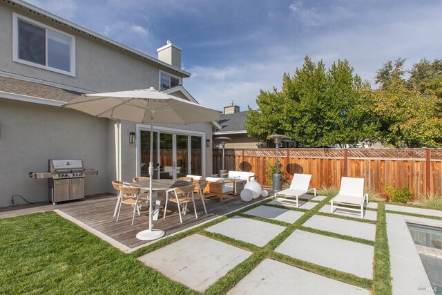 view of patio / terrace with a grill