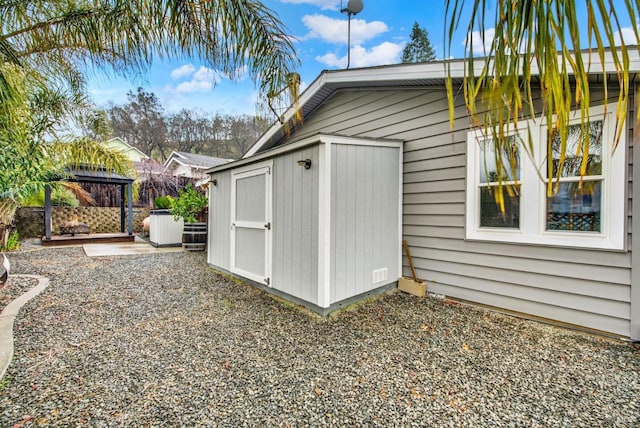 view of outdoor structure with a gazebo