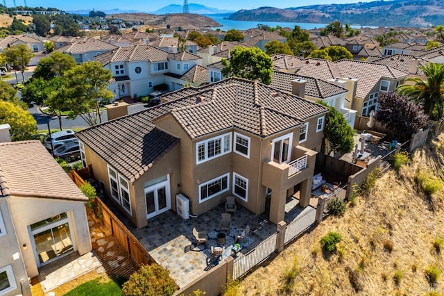 bird's eye view with a mountain view