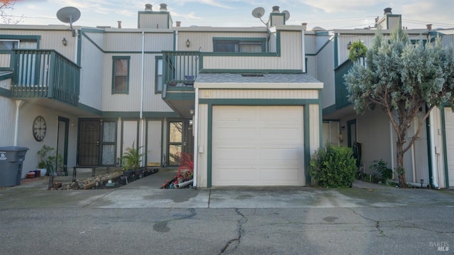 view of property featuring a garage