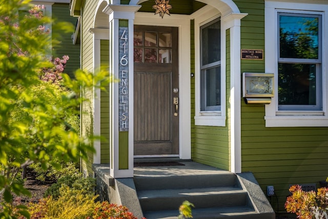 view of doorway to property