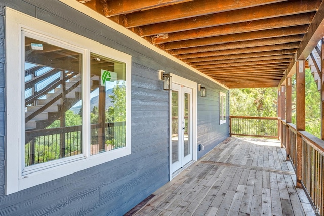 deck featuring french doors