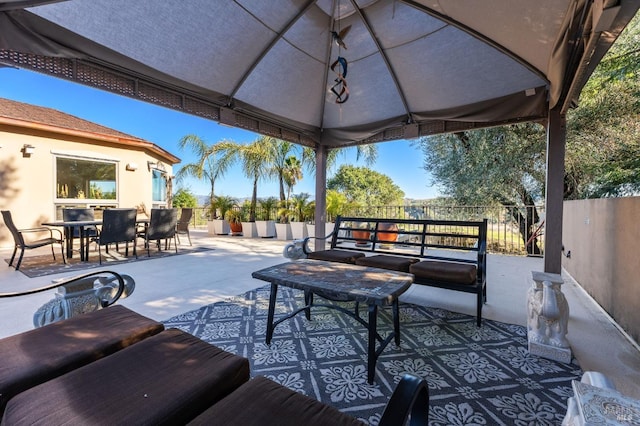 view of patio with a gazebo