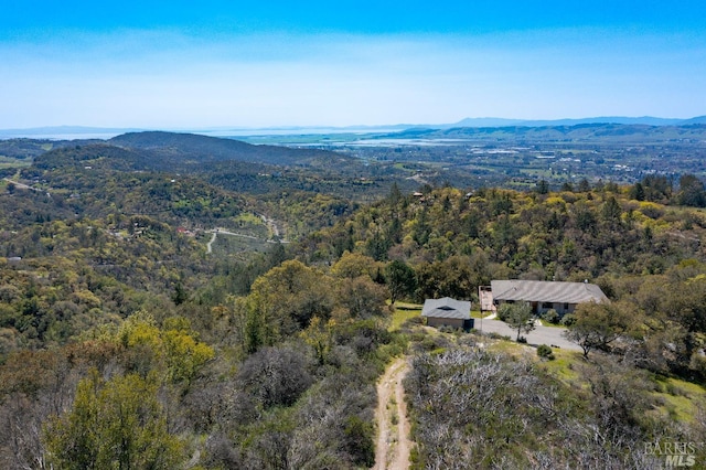 aerial view featuring a mountain view