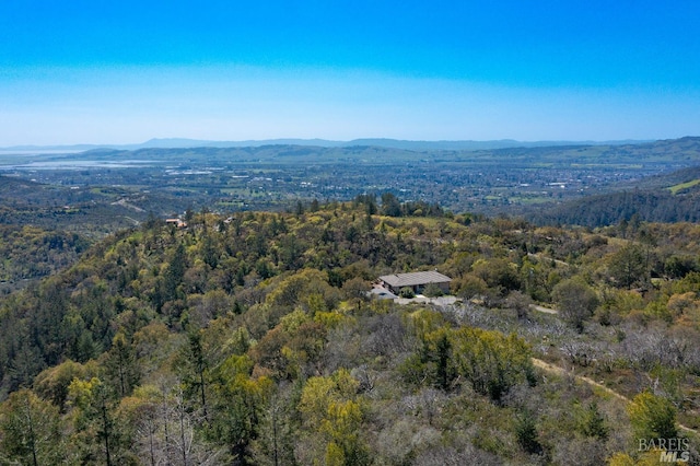 aerial view featuring a mountain view