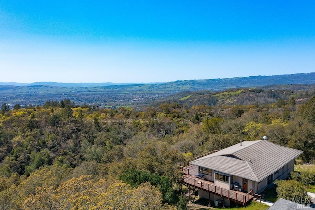 bird's eye view with a mountain view