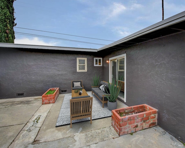 view of patio / terrace featuring an outdoor hangout area