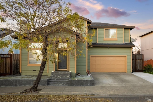 view of front of house featuring a garage