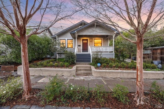 bungalow-style home with covered porch