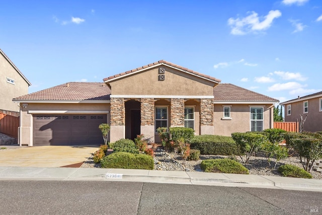 view of front of house with a garage