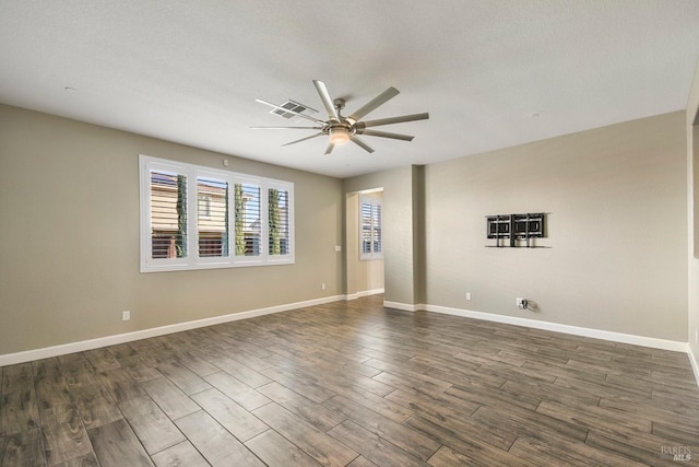 spare room with ceiling fan