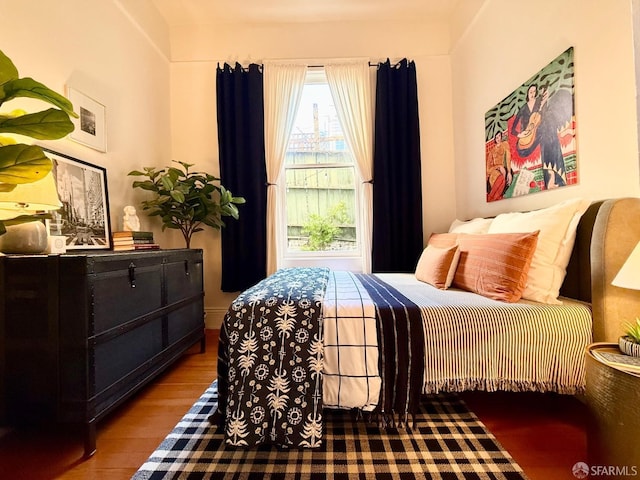 bedroom with light wood-style flooring