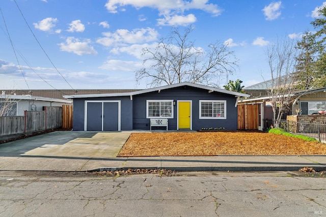 view of single story home