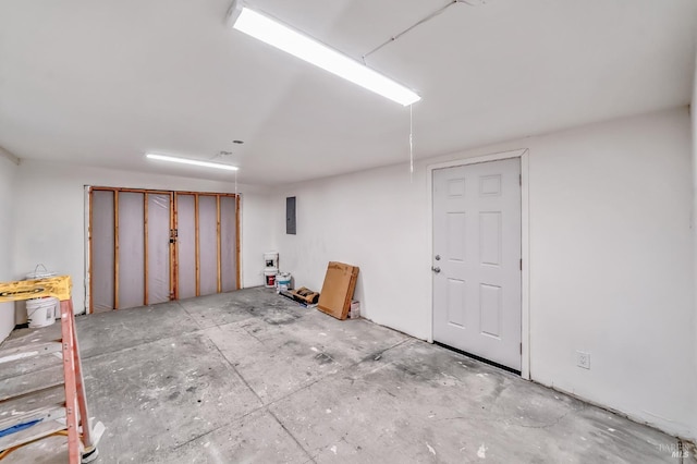 basement with electric panel