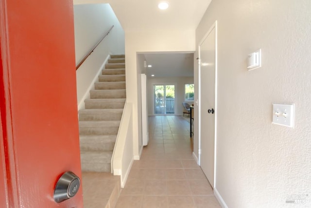 interior space with tile patterned flooring