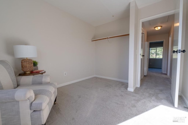 sitting room with light carpet