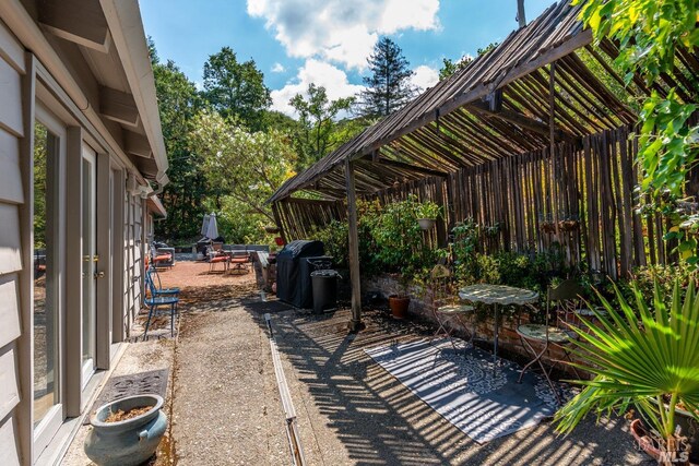 view of patio featuring area for grilling