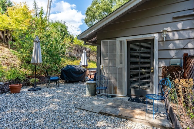 view of patio featuring area for grilling