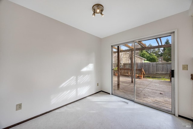 view of spare room