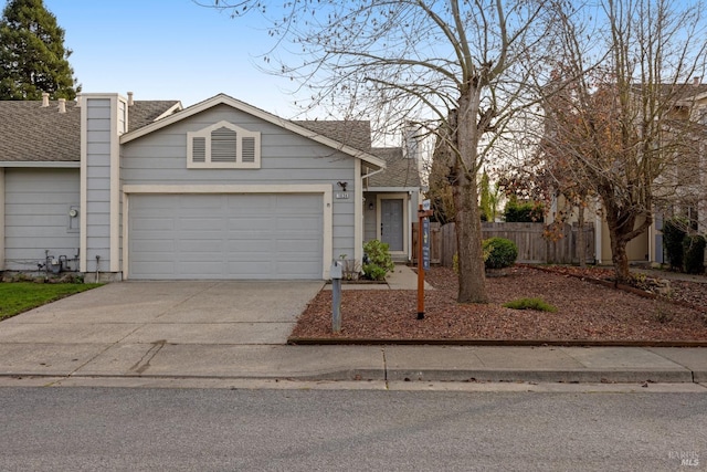 view of front of house with a garage