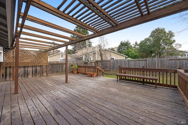 wooden deck with a pergola