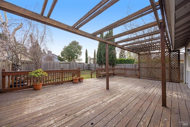 deck featuring a pergola