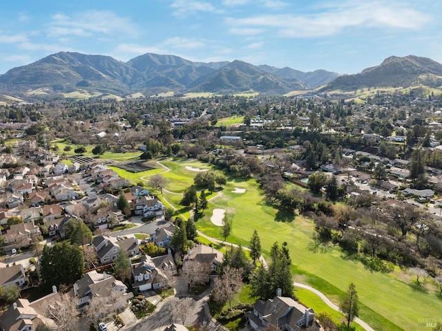 aerial view with a mountain view