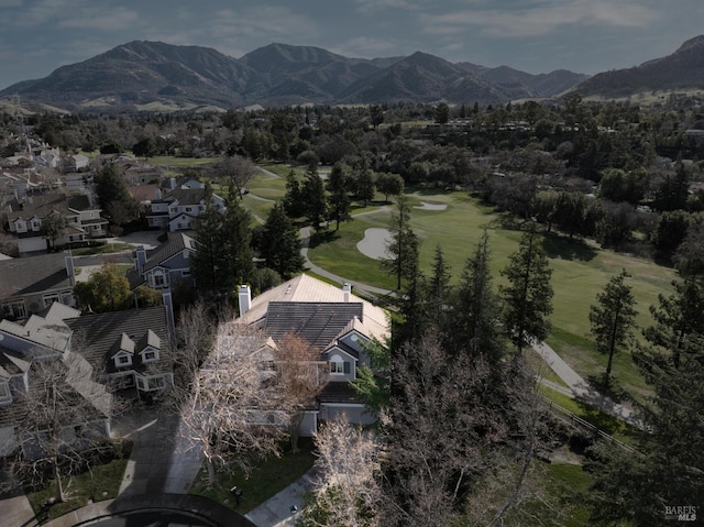 aerial view featuring a mountain view