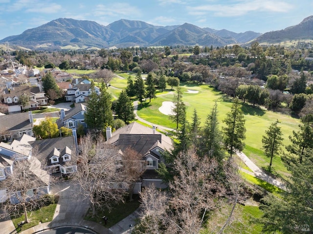 aerial view with a mountain view