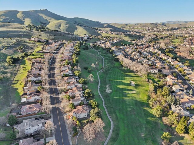 bird's eye view with a mountain view and a residential view